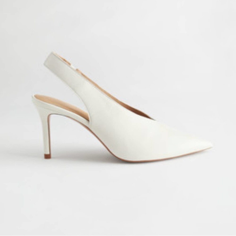 & other stories White Leather Slingback Heel, NWOT, Size 39, MSRP $129
